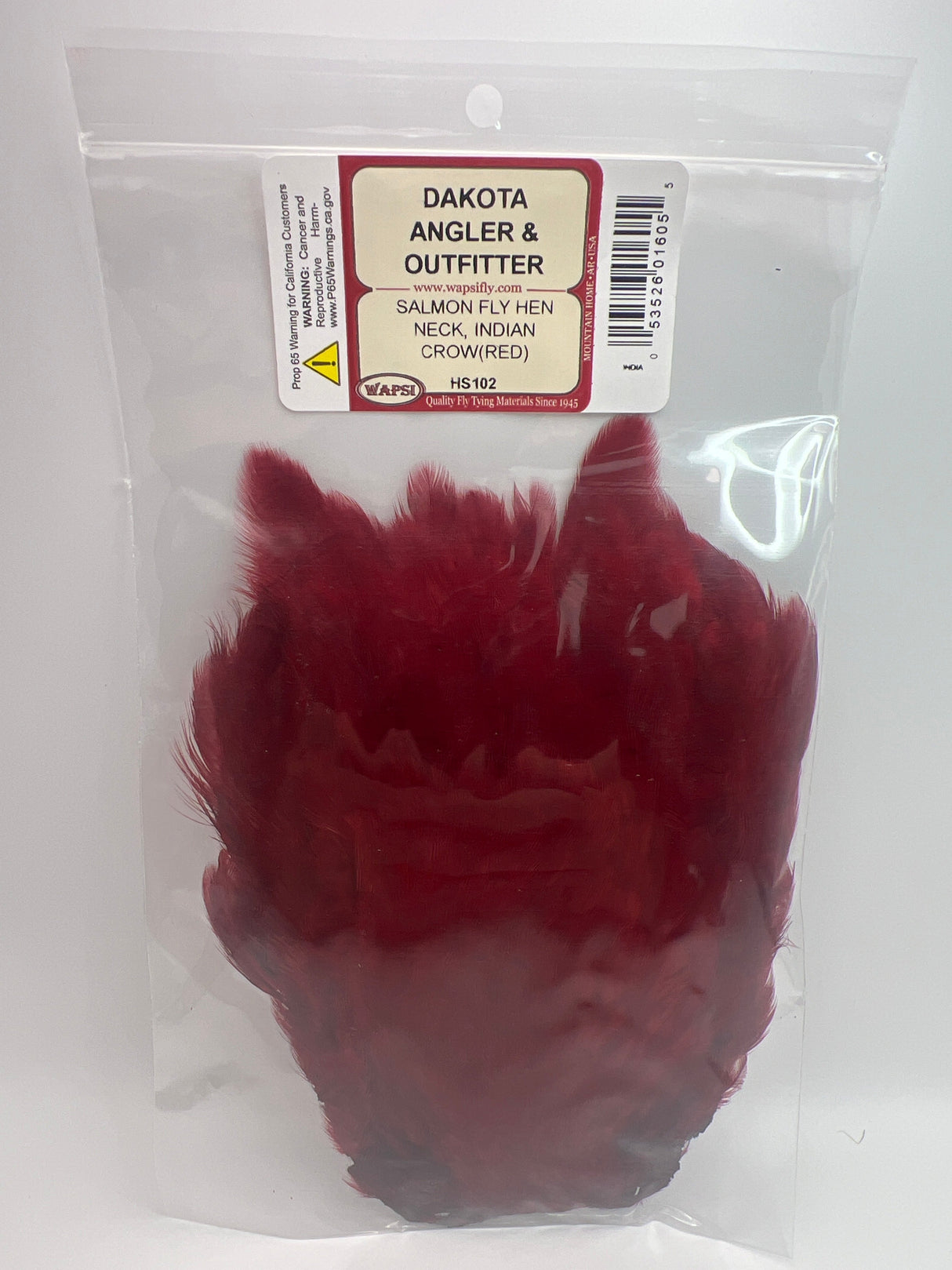 Wapsi Salmon Fly Hen Neck Indian Crow (Red) Hen Hackle