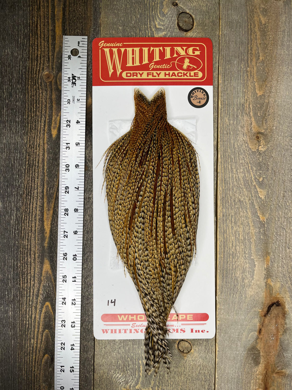 Whiting Bronze Cree Cape #14 Dry Fly Hackle
