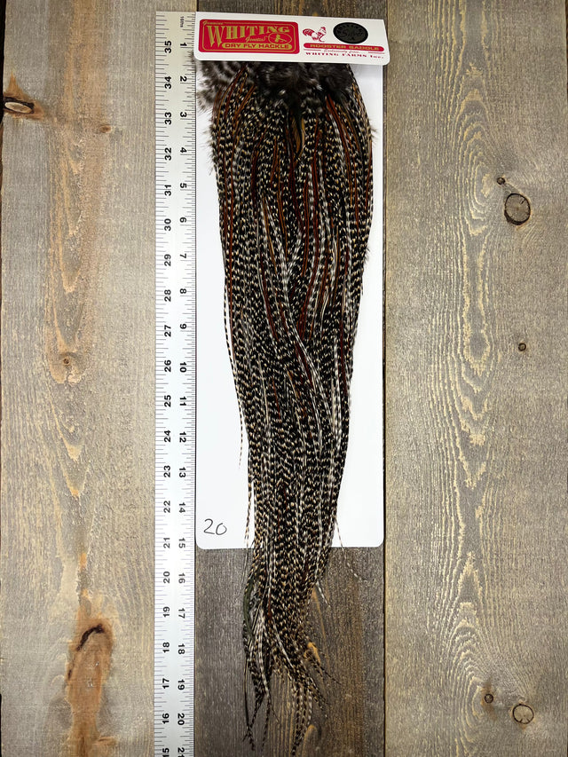 Whiting Silver Grade Saddle Cree #20 Dry Fly Hackle