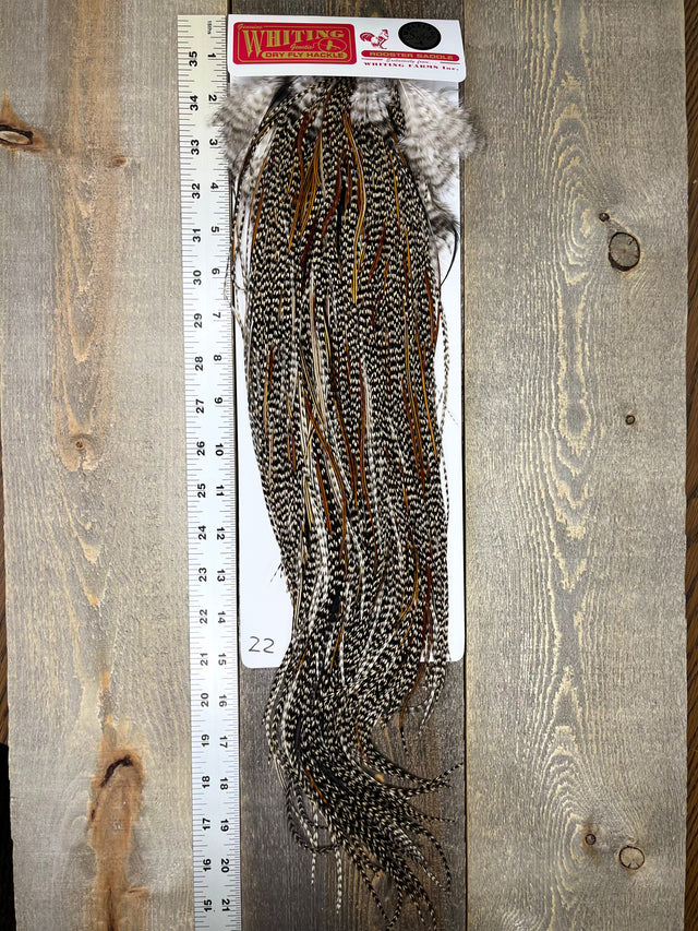Whiting Silver Grade Saddle Cree #22 Dry Fly Hackle