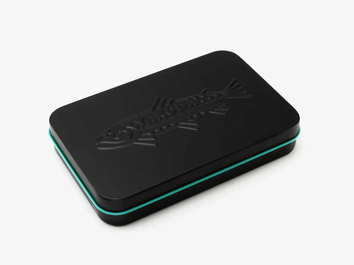 Yakoda Slim Tin Magnet Combo with Tweezer Charcoal/Teal Fly Box