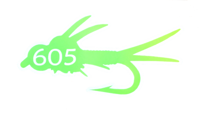 605 Fly Decal/Sticker Chartreuse Default Stickers