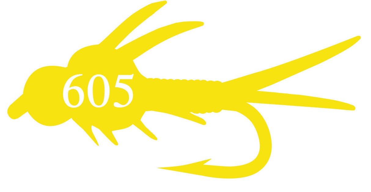 605 fly yellow sticker