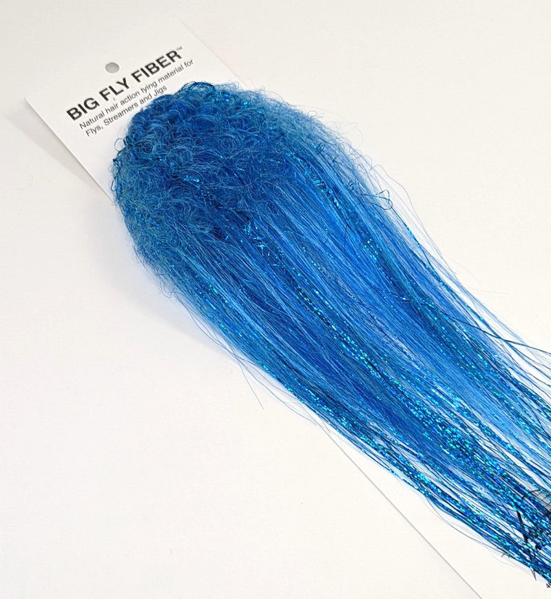 Big Fly Fiber Blend with Curl Arctic Blue Flash, Wing Materials