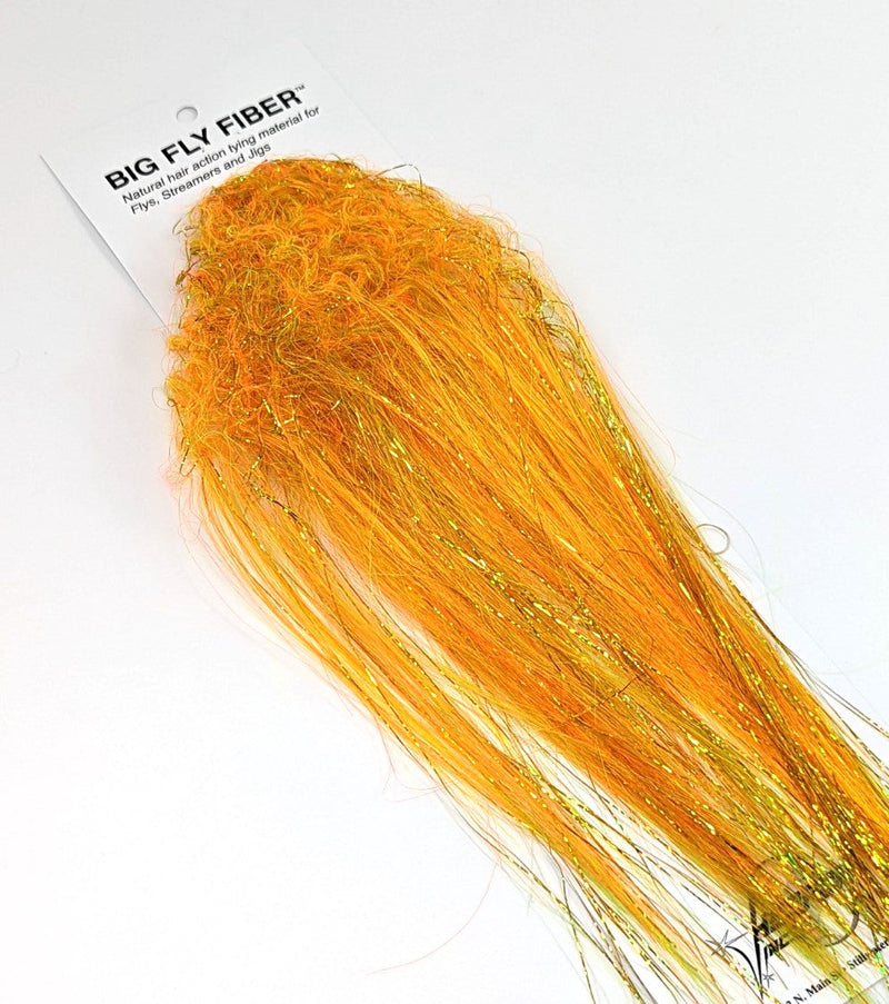 Big Fly Fiber Blend with Curl Fire Tiger Flash, Wing Materials