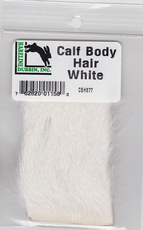 Hareline Calf Body Hair - White