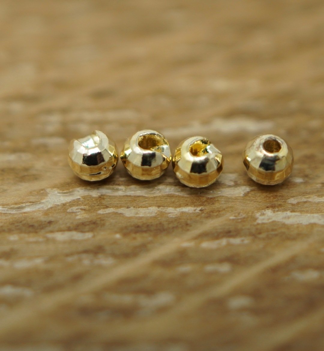 Dakota Angler Slotted Diamond Tungsten Beads Gold
