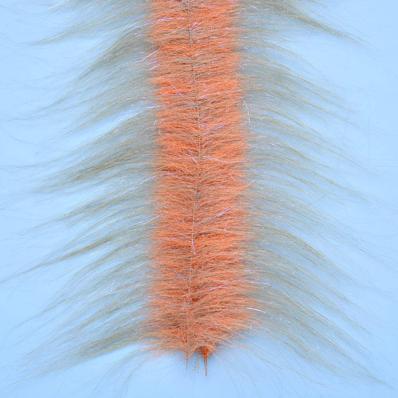 EP Craft Fur Brush 3" Wide Grey Olive/ Fl Orange Chenilles, Body Materials