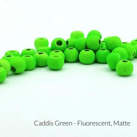 Firehole Stones Matte Tungsten Beads - Hot Colors Caddis Green / 5/64" (2.0 mm) Beads, Eyes, Coneheads