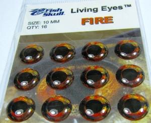 Fish Skull Living Eyes Fire (Orange Red) / 5MM Beads, Eyes, Coneheads