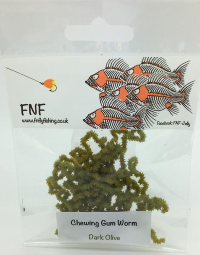 FNF Chewing Gum Worm Chenille 3mm Dark Olive Chenilles, Body Materials