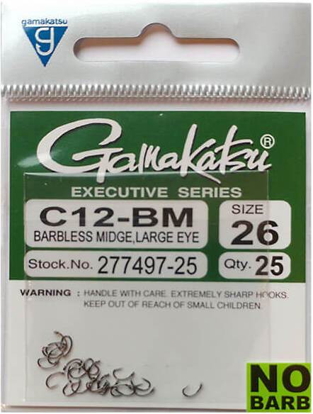 Gamakatsu C12BM Barbless Midge Hook 25 pack – Dakota Angler & Outfitter