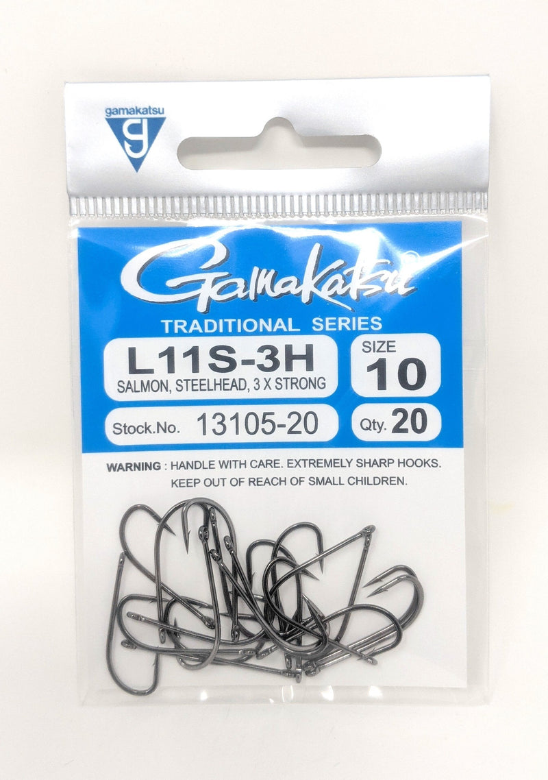 Gamakatsu L11S-3H Salmon/Steelhead Hook 20 Pack 10 Hooks