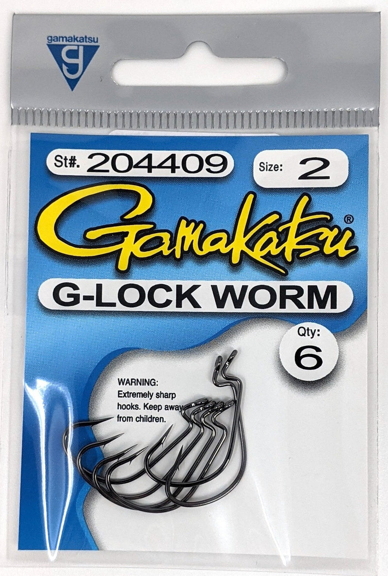 Gamakatsu Worm Hook G-Lock NS Black, Loose Pack Hooks