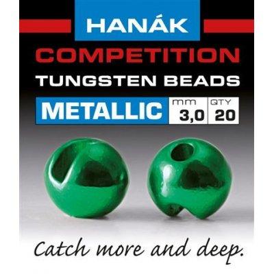 Hanak Metallic+ Slotted Tungsten Beads 20 pack Green / 2 mm Beads, Eyes, Coneheads