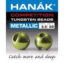 Hanak Metallic+ Slotted Tungsten Beads 20 pack Olive / 2 mm Beads, Eyes, Coneheads