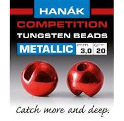 Hanak Metallic+ Slotted Tungsten Beads 20 pack Red / 2 mm Beads, Eyes, Coneheads