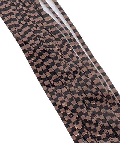 Hareline Boothe's Barred Matrix Fly Fiber Black Copper #1 Flash, Wing Materials