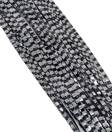 Hareline Boothe's Barred Matrix Fly Fiber Black Silver #3 Flash, Wing Materials