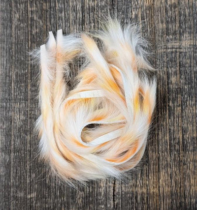 Hareline Dubbin Micro Groovy Bunny Strip Orange - Yellow - White #6 Hair, Fur