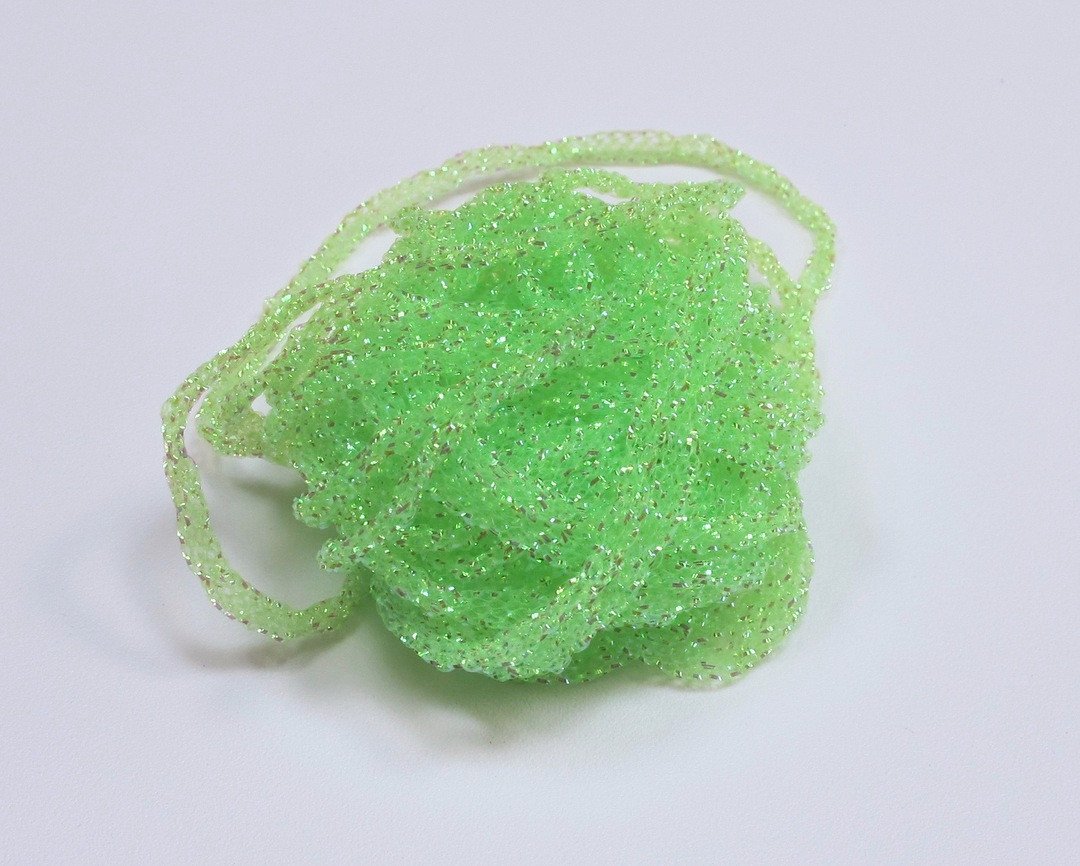 Hareline Dyed Pearl Diamond Braid  Fl Chartreuse