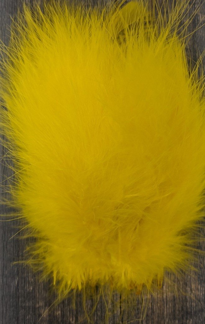 Hareline Extra Select Marabou Yellow Saddle Hackle, Hen Hackle, Asst. Feathers