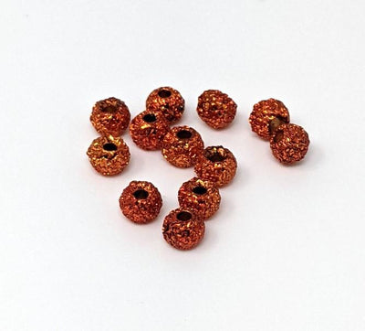 Hareline Gritty Tungsten Bead #271 Orange Grit / 1/8 3.3mm Beads, Eyes, Coneheads