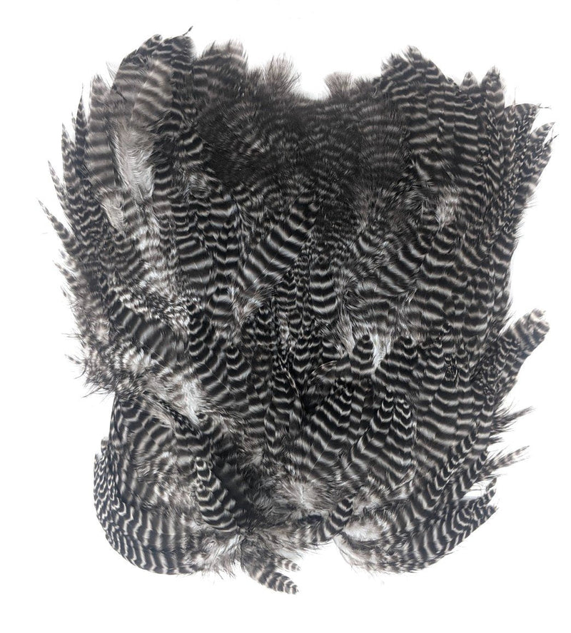 Hareline Grizzly Soft Hackle Marabou Patch Nat. Grizzly Saddle Hackle, Hen Hackle, Asst. Feathers