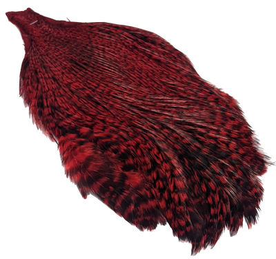 Hareline Grizzly Streamer Cape #310 Red Grizzly Saddle Hackle, Hen Hackle, Asst. Feathers