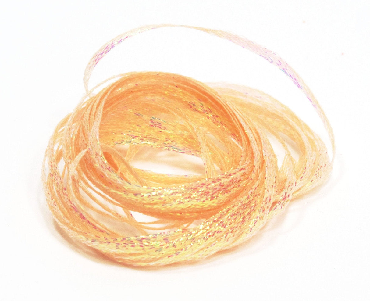 hareline mini flat fly braid Peachy Pearl