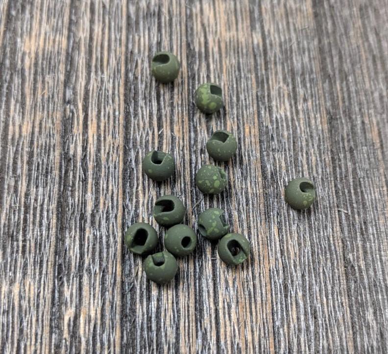 Hareline Mottled Tactical Slotted Tungsten Beads 1/8 3.3mm / 