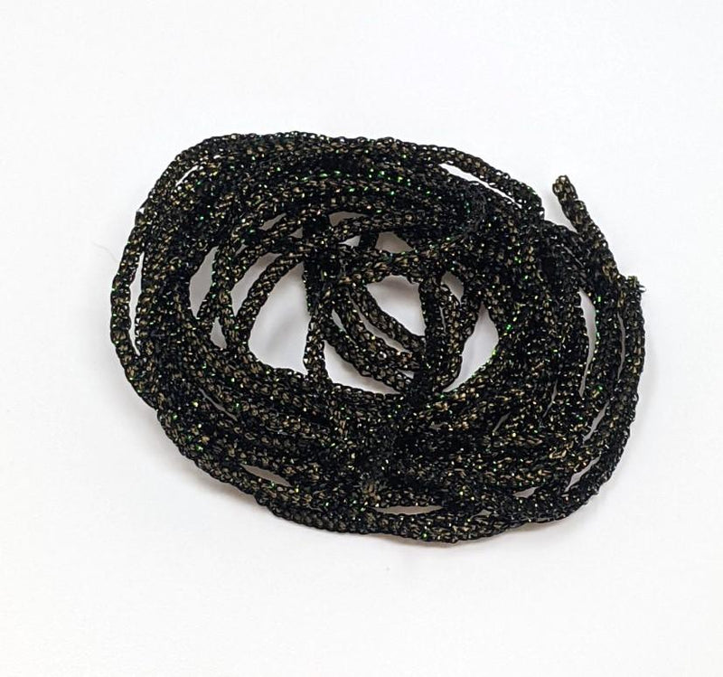 Hareline Pearl Core Braid Black Chenilles, Body Materials