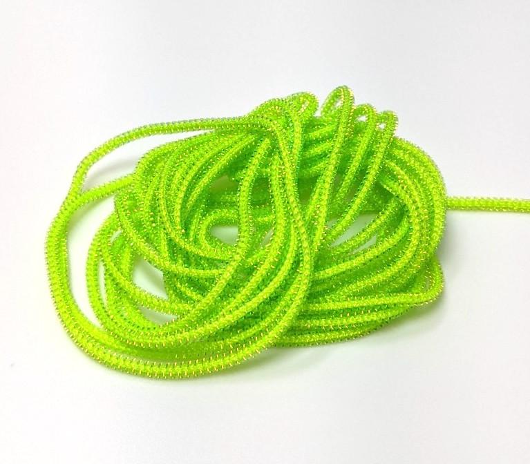 Hareline Pearl Core Braid Chartreuse Chenilles, Body Materials