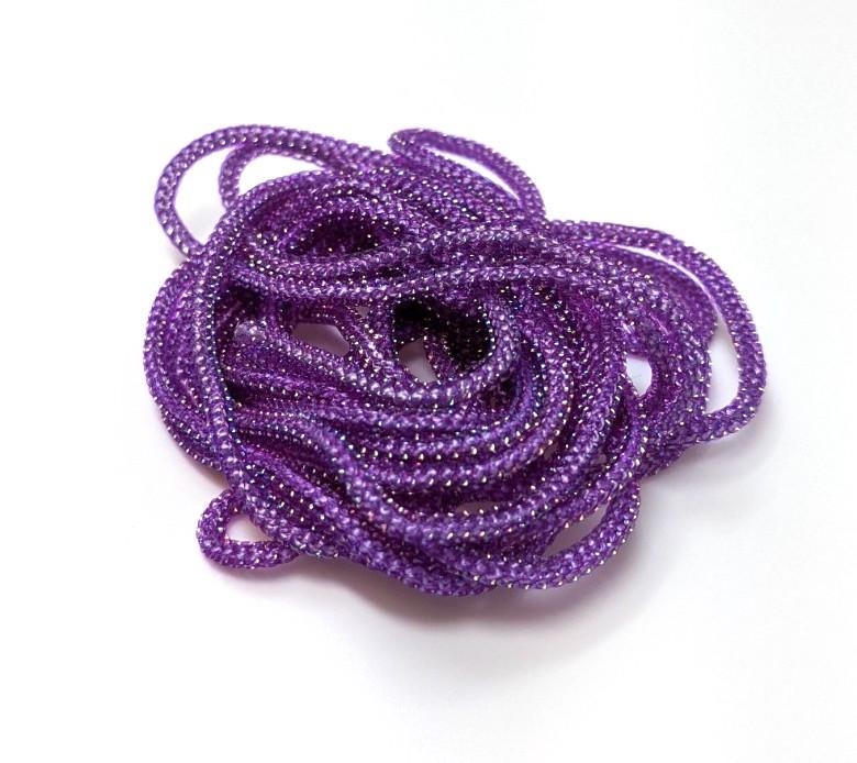 Hareline Pearl Core Braid Purple Chenilles, Body Materials