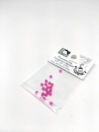 Hareline Plummeting Tungsten Bead 20 Pack Metallic Pink / 1/16 1.5mm Beads, Eyes, Coneheads