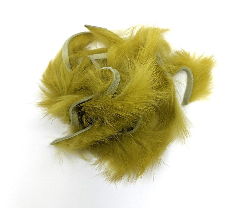 Hareline Rabbit Strips Golden Olive Hair, Fur