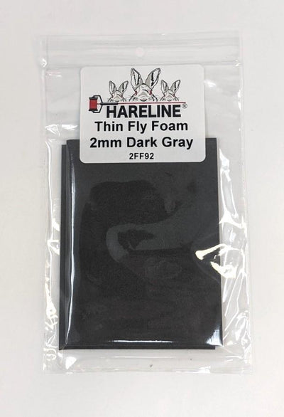 Hareline Thin Fly Foam 2mm Dark Gray Chenilles, Body Materials