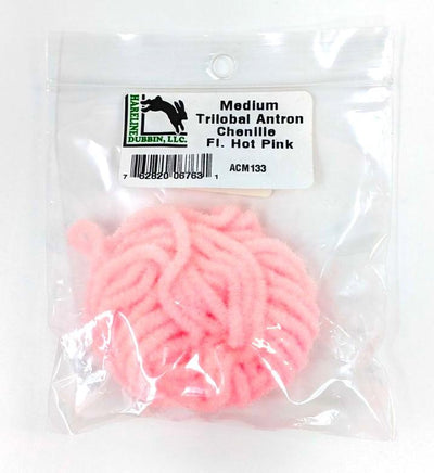 Hareline Trilobal Antron Chenille Medium / Fl Hot Pink Chenilles, Body Materials