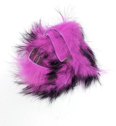 Hareline Two Toned 1/8" Crosscut Rabbit Strips #6 Black / Hot Pink Hair, Fur
