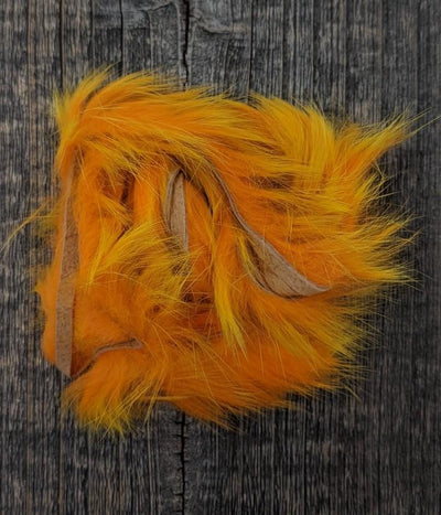Hareline Two Toned 1/8" Rabbit Strips #15 Yellow Tippet / Hot Orange Hair, Fur