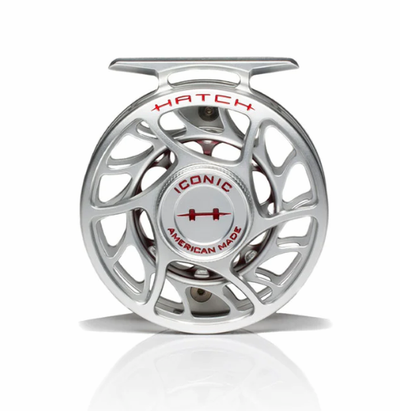 Hatch Iconic 3 Plus Reel Clear Red / Large Arbor Fly Reel