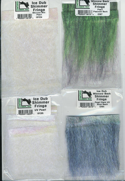 Ice Dub Minnow Back Shimmer Fringe Flash, Wing Materials