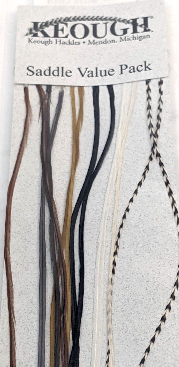 Keough Saddle Value Pack Mixed Colors #237 Dry Fly Hackle