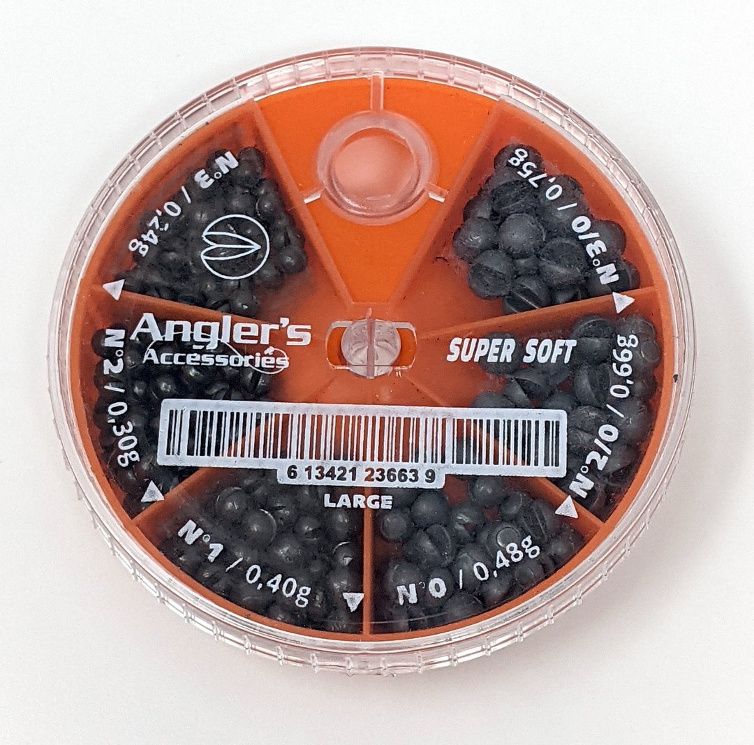 Lemer Maxi Split Shot 6 Compartment Assortment Medium Split Shot/Weight