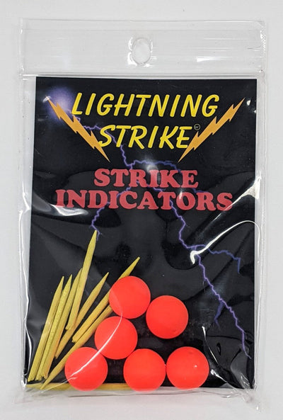 Lightning Strike Ball Indicators Fl. Orange / 3/8" (6/pkg) Strike Indicators
