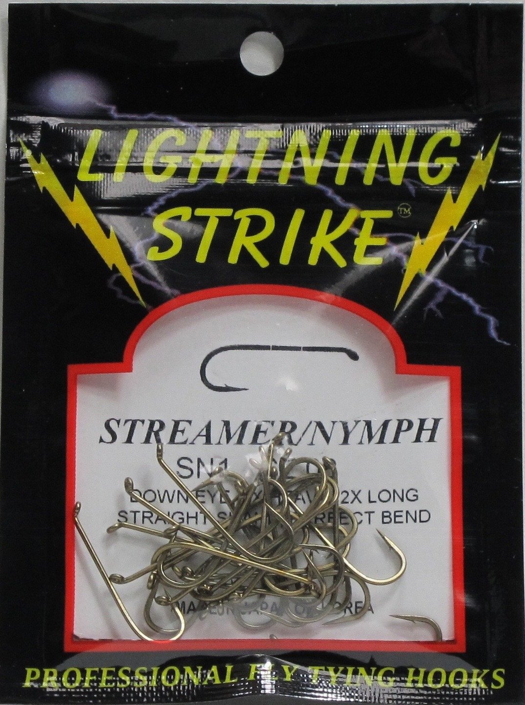 Lightning Strike SN3 Streamer / Nymph Fly Hooks Sizes 14-6 - Barlow's Tackle
