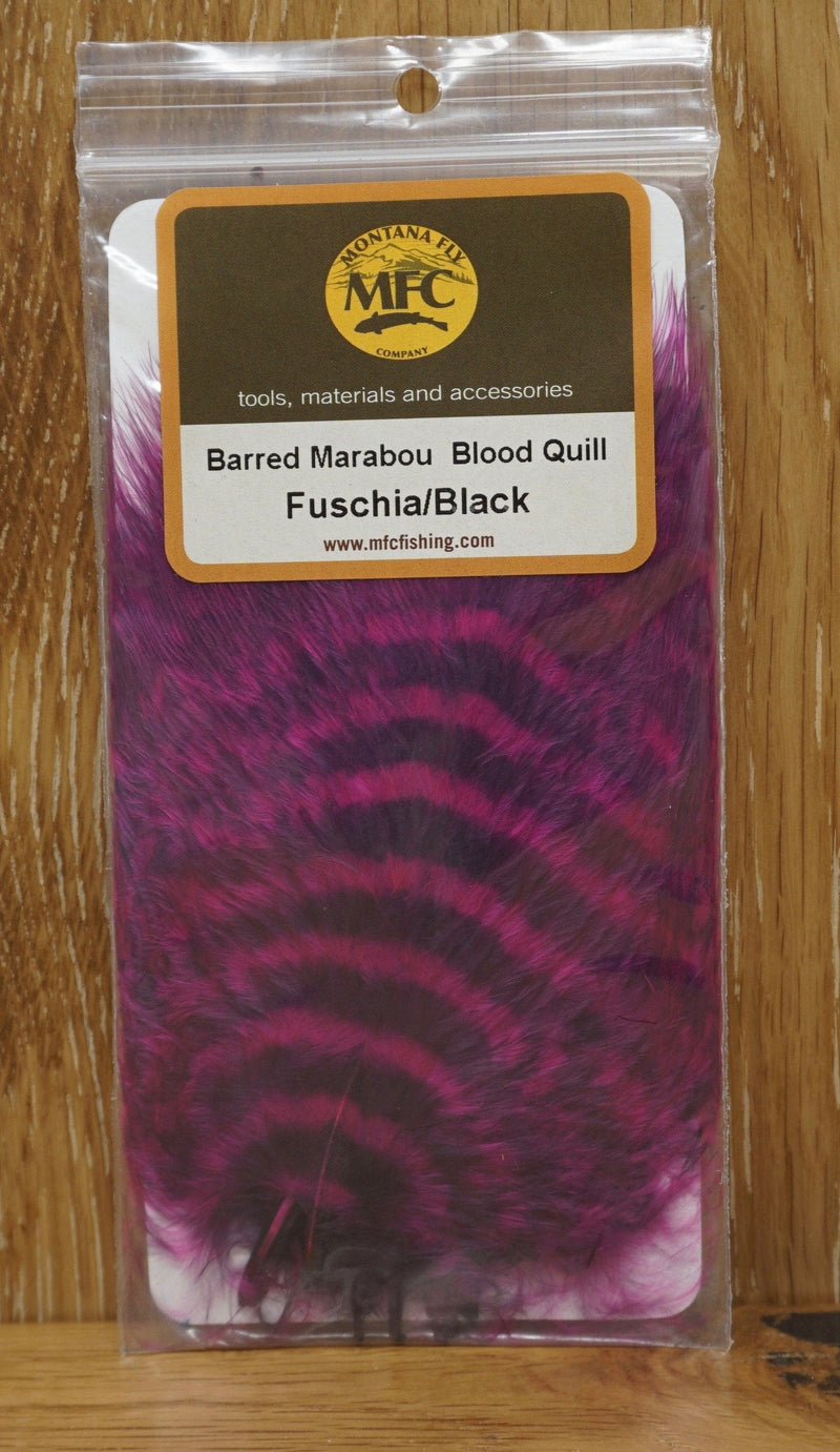 MFC Barred Marabou Blood Quill Fuschia/Black