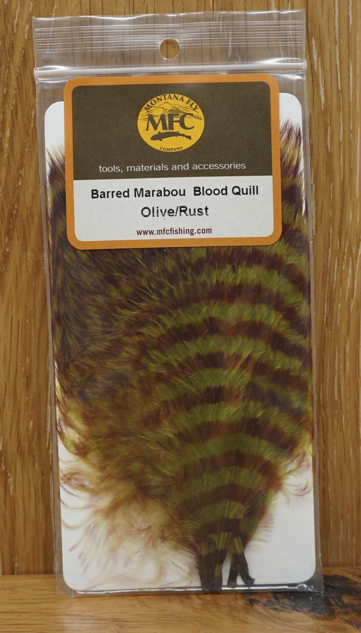 MFC Barred Marabou Blood Quill Olive/Rust
