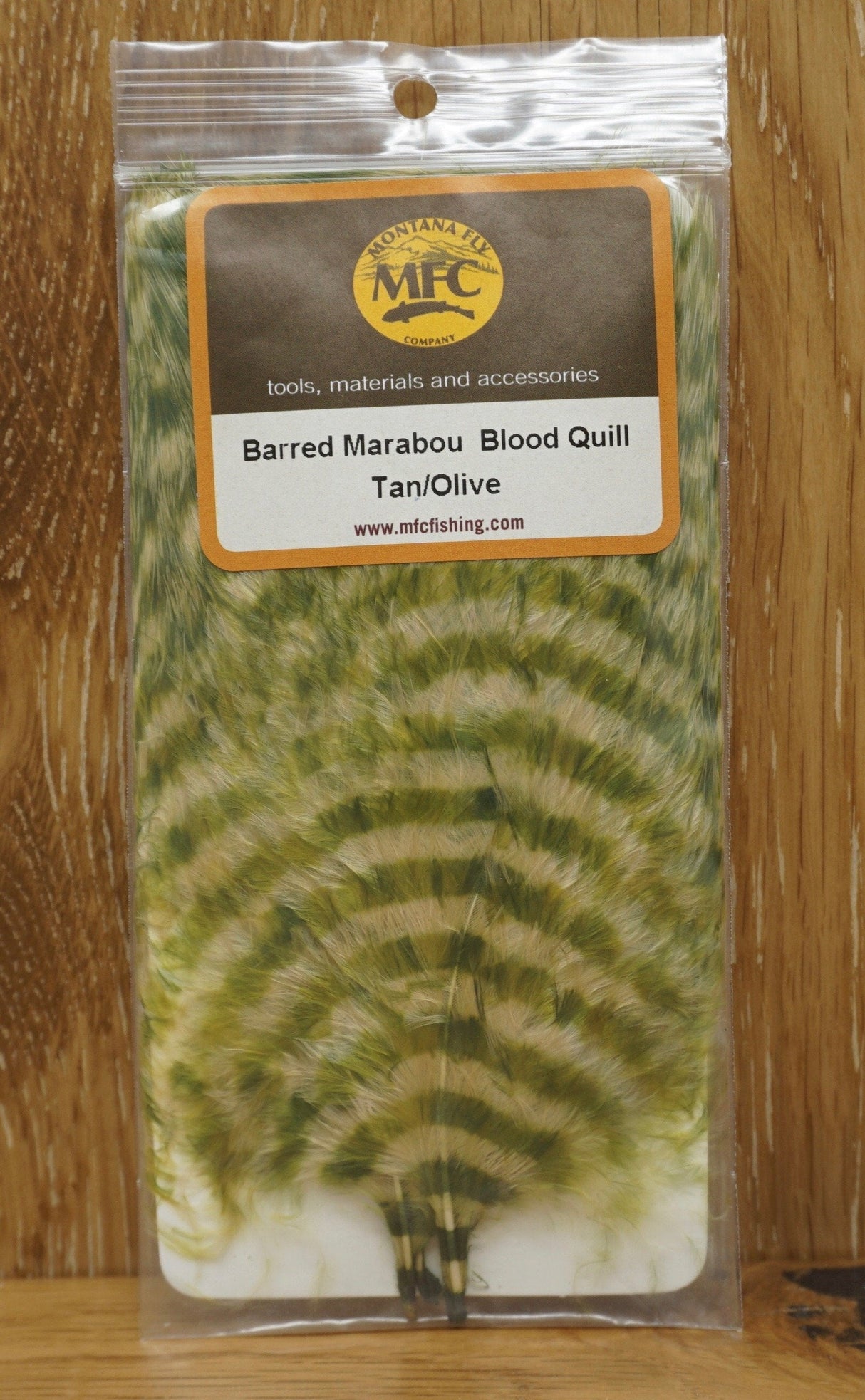 MFC Barred Marabou Blood Quill Olive/Tan