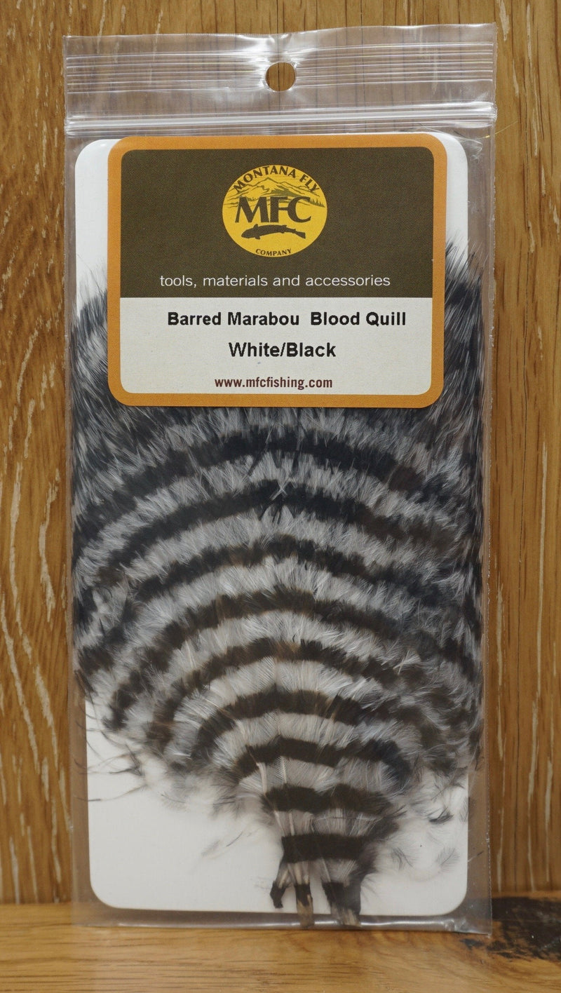 MFC Barred Marabou Blood Quill White/Black